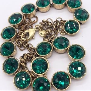 J. Crew Emerald Green Brulee Crystal Necklace